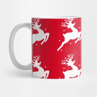 santa's magical christmas reindeer regular red pattern Mug